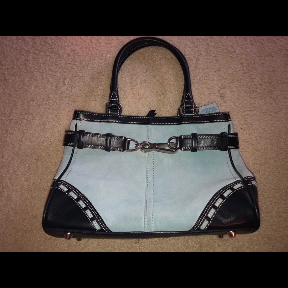 Coach blue suede and leather purse